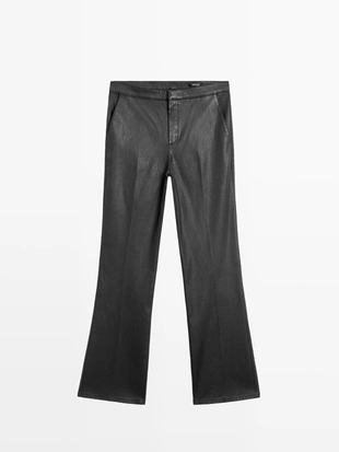 Брюки короткого силуэта с расклешенными брючинами- Заказать в России