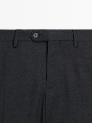NAVY BLUE|3505/503 - Massimo Dutti Брюки для костюма из 100% шерсти
