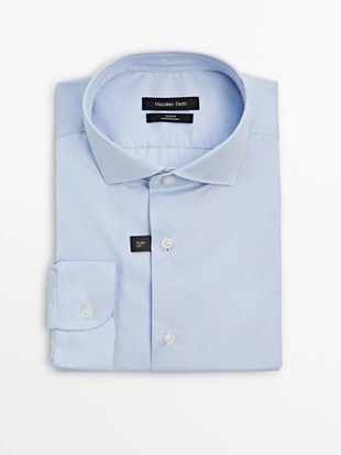 SKY BLUE|3523/518 - Massimo Dutti Рубашка в полоску слим-фит