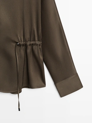 Рубашка со шнуровкой на талии- Заказать в России