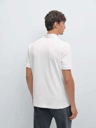 Купить Massimo Dutti Поло с коротким рукавом и застежкой на молнии