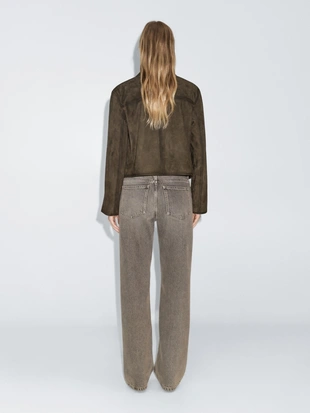 Джинсы с широкими штанинами и средней посадкой- Заказать в России