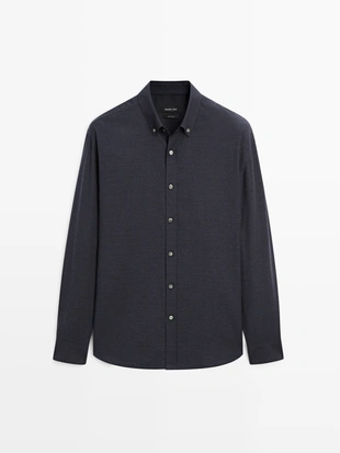 Рубашка среднего размера из мягкого меланжа- Заказать в России