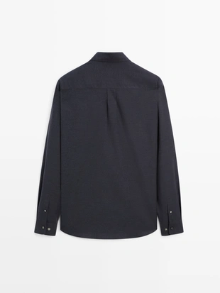Рубашка среднего размера из мягкого меланжа- Заказать в России