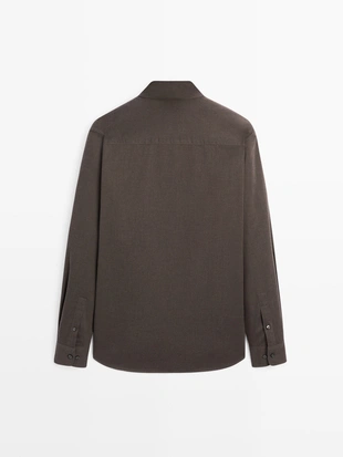 SLIM FIT MELANGE TWILL SHIRT- Заказать в России