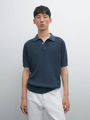 Купить Massimo Dutti Поло из текстурированного хлопкового трикотажа
