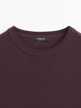 BURGUNDY|6857/803 - Massimo Dutti Футболка с коротким рукавом из 100% хлопка