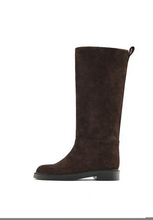 Сапоги до колена из разделанной замши- Заказать в России