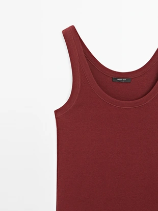 DARK PINK|6840/518 - Massimo Dutti Топ на бретелях из 100% хлопка