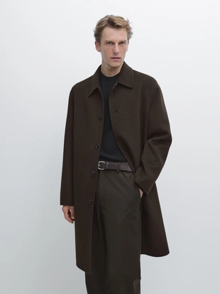Купить Massimo Dutti Пальто из шерстяно-полиэфирного смесового материала