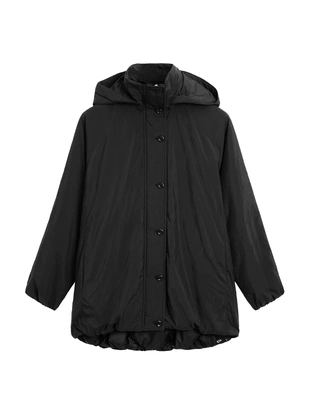 BLACK|6705/122 - Massimo Dutti Утепленный парка с высоким воротником и водоотталкивающей отделкой