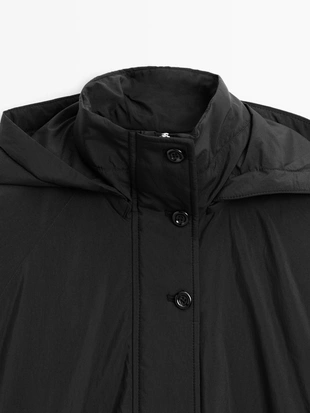 Утепленный парка с высоким воротником и водоотталкивающей отделкой- Заказать в России