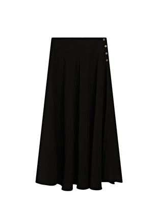 Длинная юбка с разрезом и деталями на пуговицах- Заказать в России
