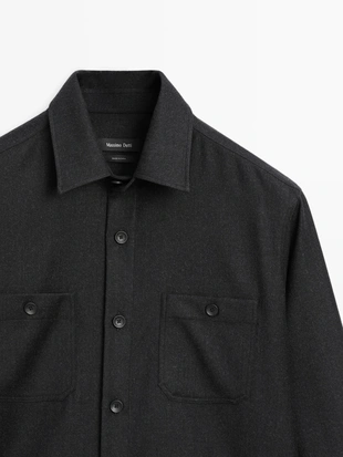 Рубашка из 100% шерсти фланели- Заказать в России