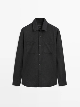Рубашка из 100% шерсти фланели- Заказать в России