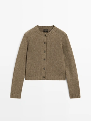 Купить Massimo Dutti Кардиган из 100% шерсти с раглановым рукавом