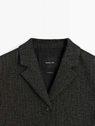 Купить Massimo Dutti Шерстяной пиджак в мелкую вязку