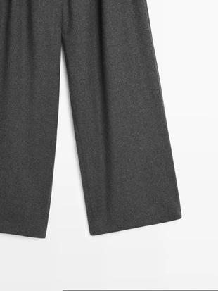 Брюки из шерстяной смеси с эластичным поясом- Заказать в России