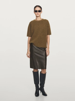 FADED GREEN|5823/892 - Massimo Dutti Свитер с альпакой и шерстью в оверсайз