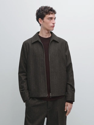 Купить Massimo Dutti Полосатый пиджак из шерстяной смеси