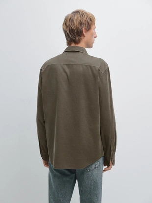 Рубашка из микро вельвета свободного кроя- Заказать в России