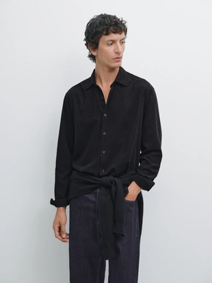 Рубашка из микро-кордуры с регулярной посадкой- Заказать в России