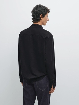 Рубашка из микро-кордуры с регулярной посадкой- Заказать в России