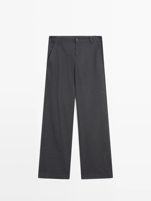 Брюки с широкими брючинами в полоску- Заказать в России
