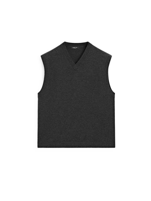 Жилет из шерстяной смеси с V-образным вырезом- Заказать в России