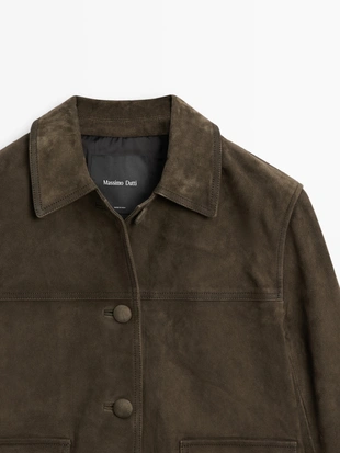 Купить Massimo Dutti Куртка из замши с подкладкой на пуговицах