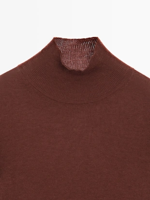 MAHOGANY|9705/953 - Massimo Dutti Свитер с манжетами-воротником из шерсти - STUDIO