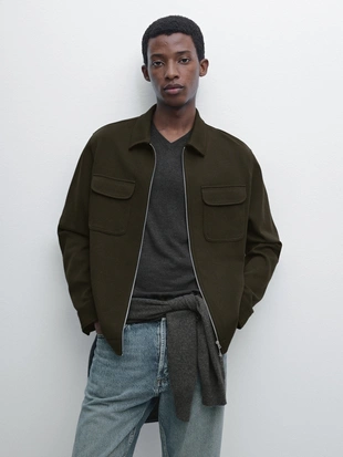 Купить Massimo Dutti Куртка с карманами из смесового хлопка