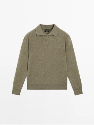 Купить Massimo Dutti Поло-свитер из 100% кашемира