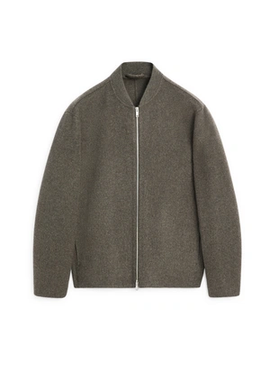 Купить Massimo Dutti Бомбер из шерстяной смеси двойного плетения