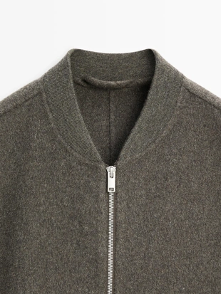 Бомбер из шерстяной смеси двойного плетения- Заказать в России