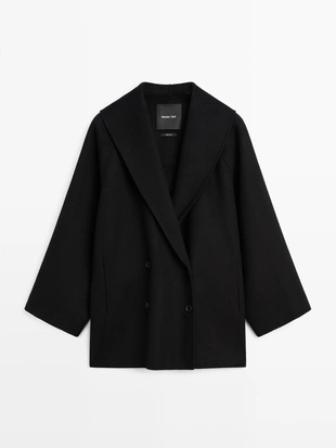 Купить Massimo Dutti Пальто из шерстяной смеси с лацканами
