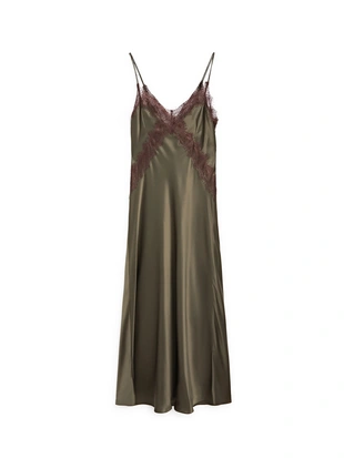 Купить Massimo Dutti Шелковое длинное платье-слип - STUDIO