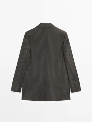 Chocolate|6031/680 - Massimo Dutti Шерстяной пиджак в полоску