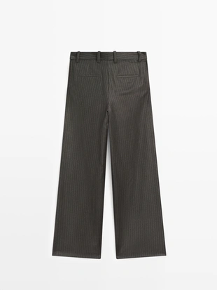 Купить Massimo Dutti Брюки с прямыми полосками из 100% шерсти