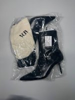 Zara БОТИЛЬОНЫ НА КАБЛУКЕ С ЭФФЕКТОМ КРАКЛЕ Black | 2109/610/800