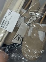 Zara КОЖАНЫЕ ТУФЛИ Ecru White | 6543/630/002