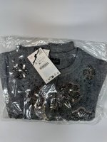 Zara КАРДИГАН С БУСИНАМИ Grey marl | 4192/160/803