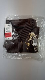 Zara РУБАШКА OVERSIZE ИЗ ПОПЛИНА В ПОЛОСКУ Dark brown | 8823/531/716