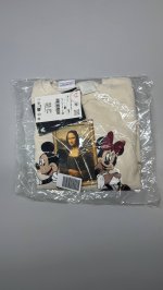 Zara Свитшот с принтом моны лизы с микки и минни маус © disney Ecru | 0377/647/712