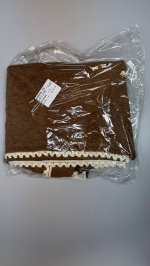 Zara ВЯЗАНЫЙ ДЖЕРСИ С БАНДАНОЙ И КРУЖЕВОМ Mid-camel | 6236/116/756