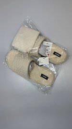 Zara Тапочки с ворсом waffle-knit terry Beige | 1016/600/102