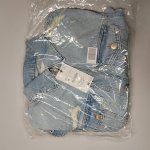 Zara ДЖИНСОВАЯ КУРТКА-РУБАШКА TRF С ДЫРАМИ Light blue | 4365/270/406