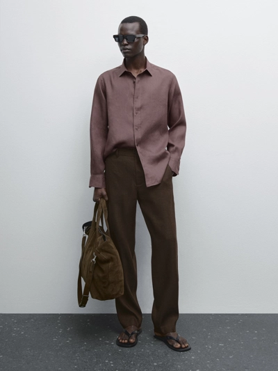 Massimo Dutti Рубашка SLIM FIT из 100% льна