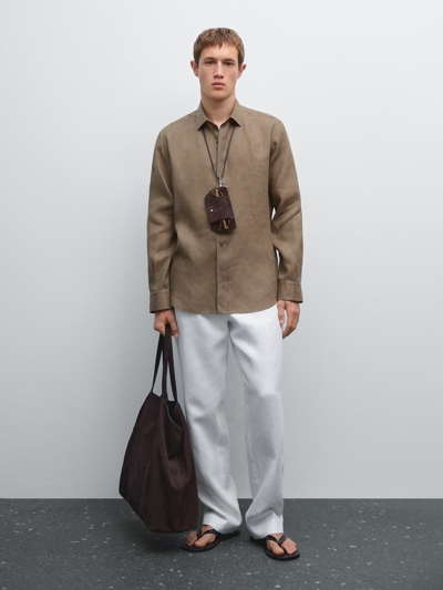 Massimo Dutti Рубашка слимфит из 100% льна