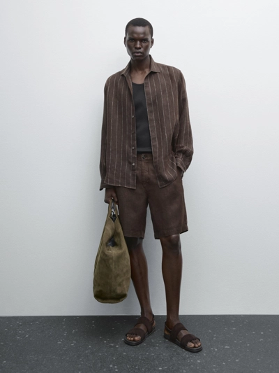 Massimo Dutti 100% льняные бермуды